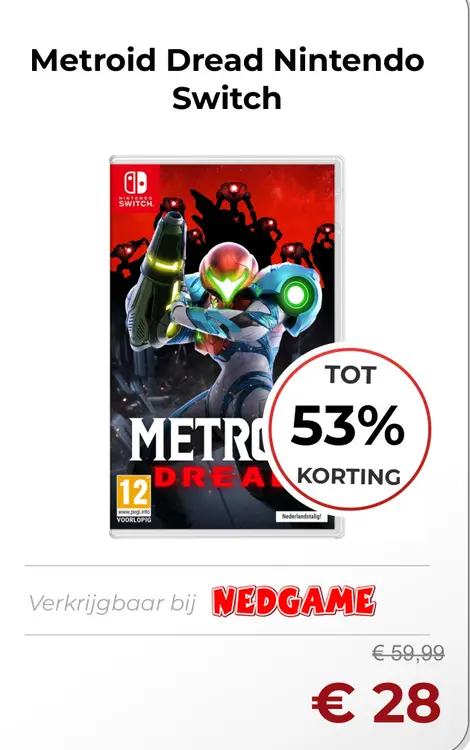 Aanbieding: Metroid Dread Nintendo Switch