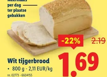 Promotie: Wit tijgerbrood