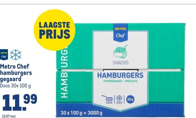 Aanbieding: Metro Chef hamburgers gegaard