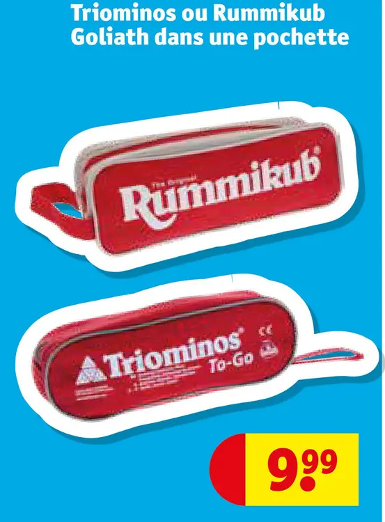 Offre: Triominos ou Rummikub Goliath dans une pochette