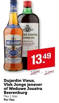 Aanbieding: Dujardin Vieux, Vlek Jonge jenever of Weduwe Joustra Beerenburg