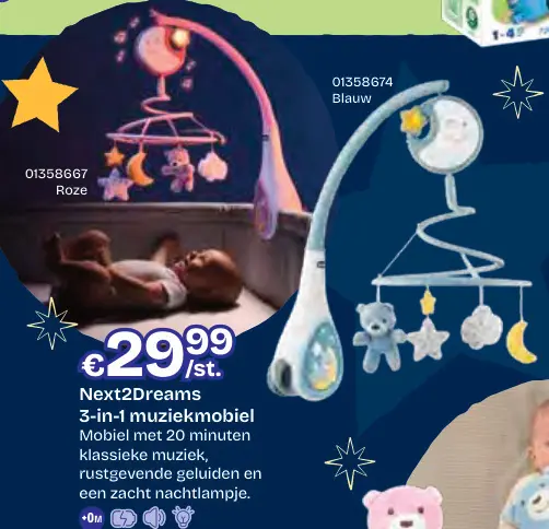 Aanbieding: Next2Dreams 3-in-1 muziekmobiel