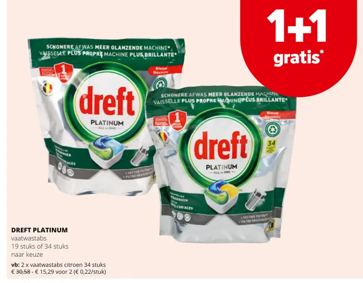 Promotie: DREFT PLATINUM vaatwastabs