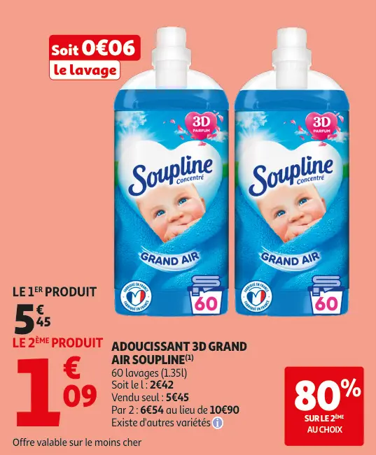 Offre: Adoucissant 3d grand air