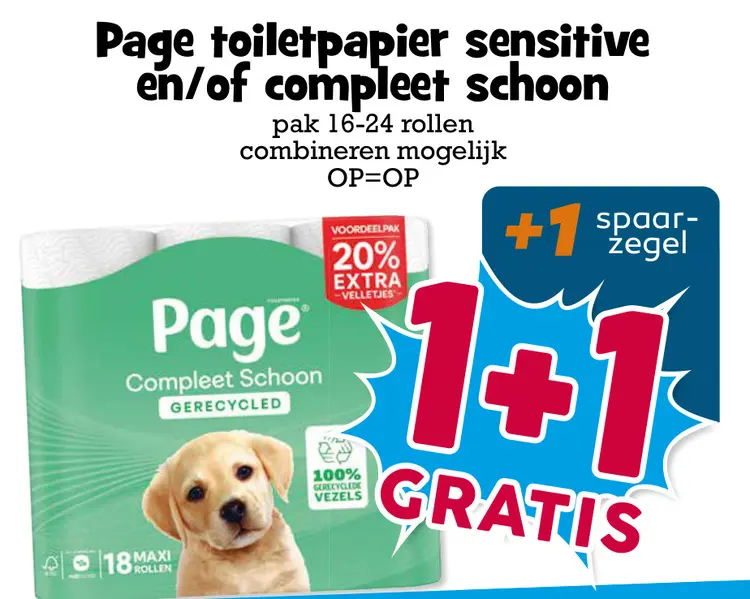 Aanbieding: toiletpapier sensitive en/of compleet schoon