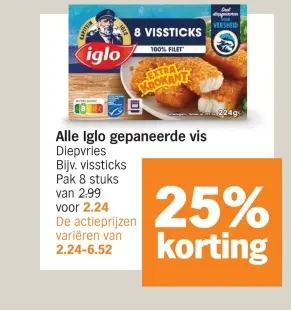 Aanbieding: Alle Iglo gepaneerde vis