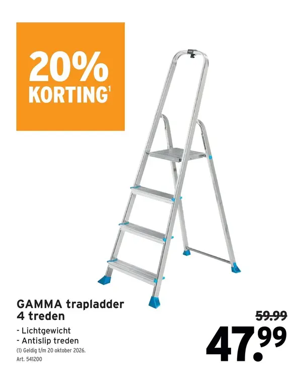 Promotie: GAMMA trapladder 4 treden