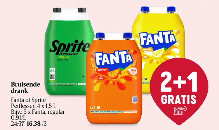 Aanbieding: Fanta of Sprite Petflessen