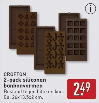 Aanbieding: 2-pack siliconen bonbonvormen