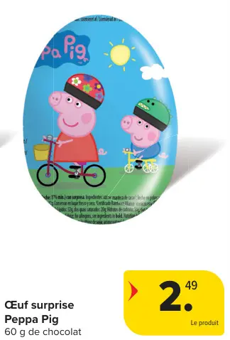 Offre: Ceuf surprise Peppa Pig