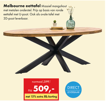 Aanbieding: Melbourne eettafel