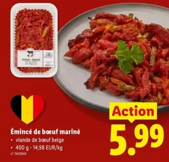 Offre: Émincé de boeuf mariné