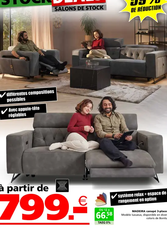 Offre: MADEIRA canapé 3-places