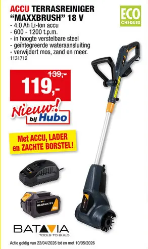 Promotie: Batavia Maxxbrush accu multi-borstel 18V Li-Ion + lader