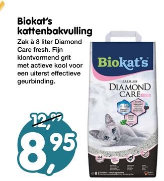 Aanbieding: Biokat's kattenbakvulling Diamond Care fresh 