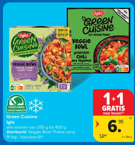 Promotie: Green Cuisine Veggie Bowl Thaise curry