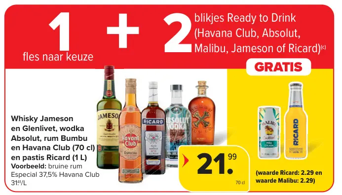 Promotie: Whisky, wodka, rum en pastis