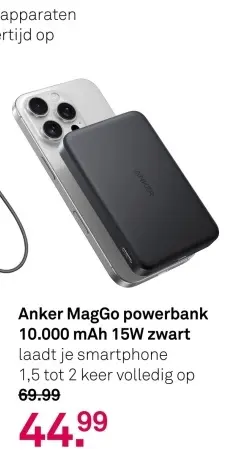 Aanbieding: MagGo powerbank 10.000 mAh 15W zwart