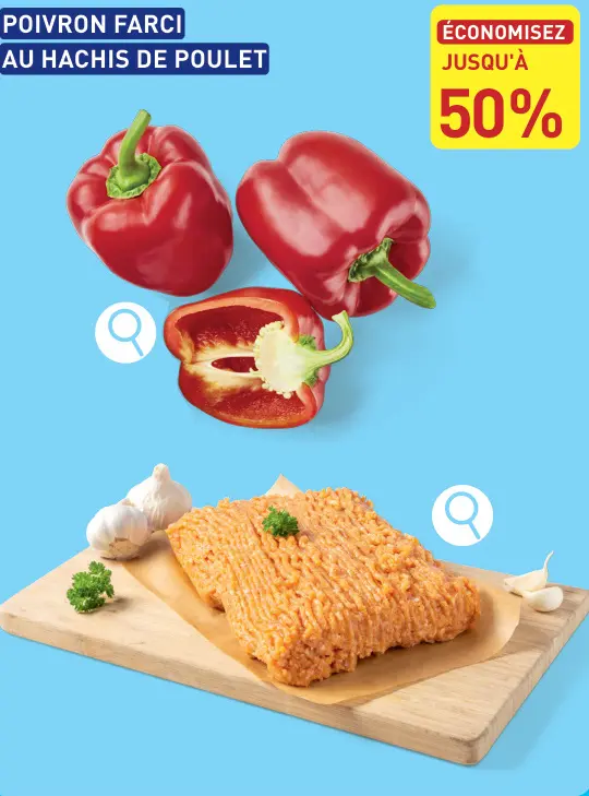 Offre: Poivron farci au hachis de poulet