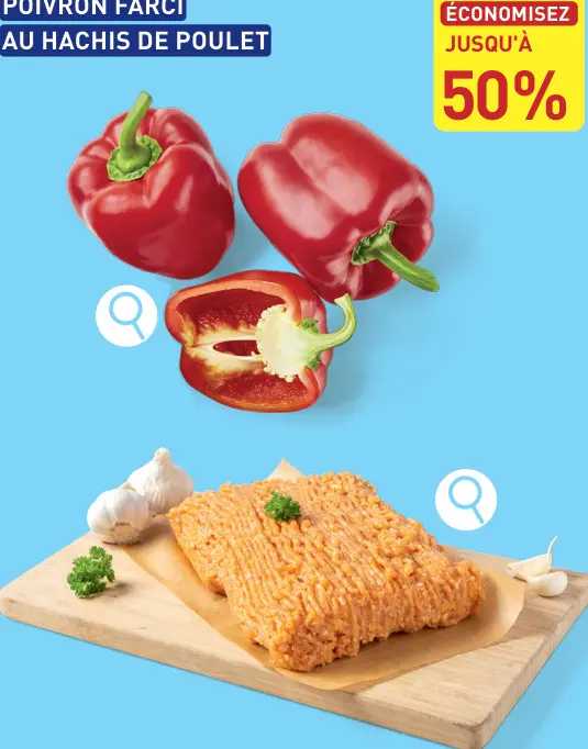 Offre: Poivron farci au hachis de poulet