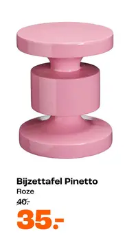 Aanbieding: Bijzettafel Pinetto Roze ø 40x40 cm