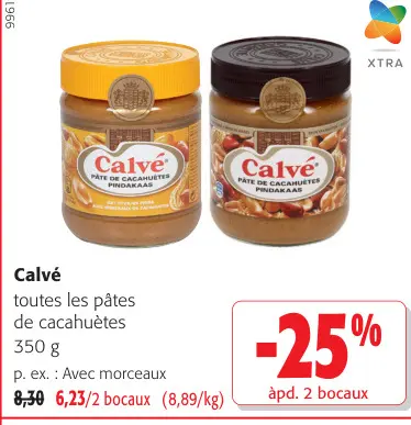 Offre: toutes les pâtes de cacahuètes