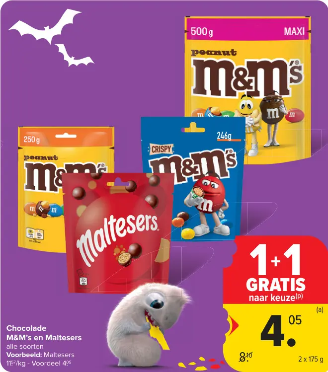 Promotie: Chocolade M&M's en Maltesers