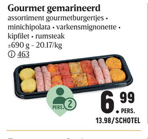 Aanbieding: Gourmet gemarineerd assortiment gourmetburger