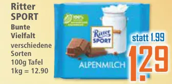 Aanbieding: Ritter SPORT Bunte Vielfalt ALPENMILCH
