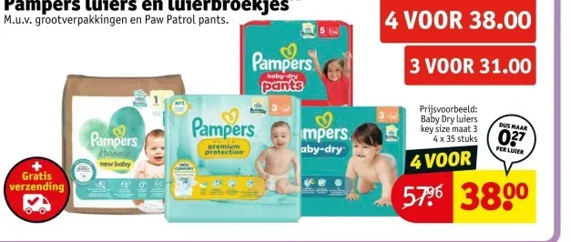 Aanbieding: Pampers luiers en luierbroekjes
