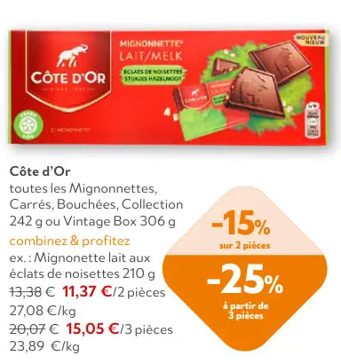 Offre: Mignonnette Lait aux éclats de noisettes