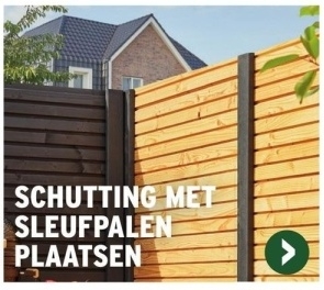 Aanbieding: SCHUTTING MET SLEUFPALEN PLAATSEN