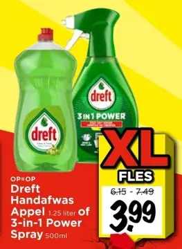 Aanbieding: Dreft Handafwas Appel of 3-in-1 Power Spray
