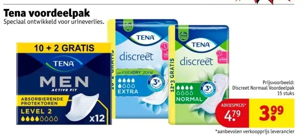 Aanbieding: Tena voordeelpak Discreet Normaal Voordeelpak