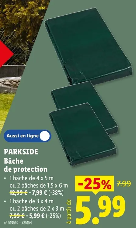 Offre: Bâche de protection