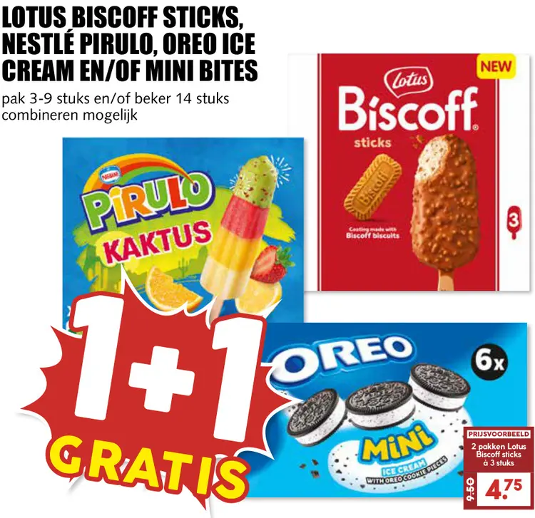 Aanbieding: Biscoff Sticks, Pirulo, Ice Cream en/of Mini Bites