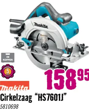 Aanbieding: MAKITA Handcirkelzaag HS7601J