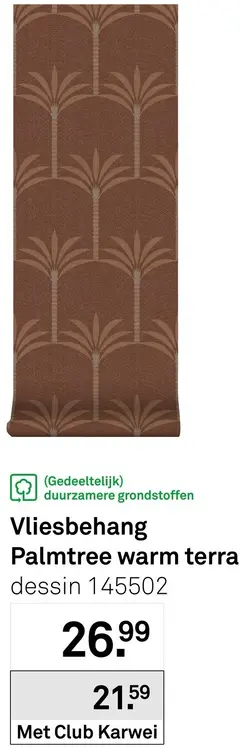 Aanbieding: Vliesbehang Palmtree warm terra dessin 145502