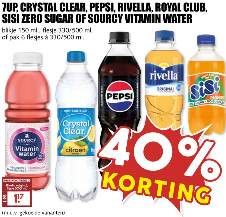 Aanbieding: Zero Sugar of Sourcy Vitamin Water