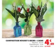 Aanbieding: COMPOSITION MUGUET 3 BRINS + 1 ROSE