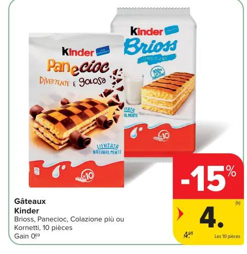 Offre: Gâteaux Kinder