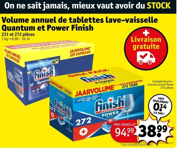 Offre: tablettes lave-vaisselle Quantum et Power Finish