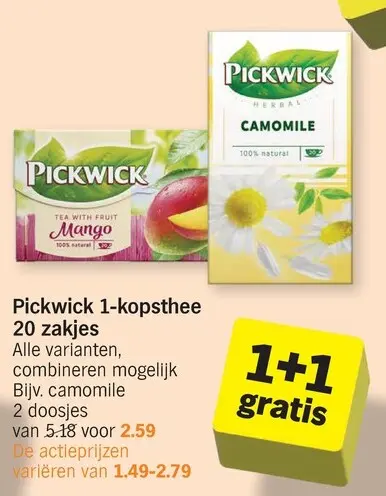 Promotie: 1-kopsthee 20 zakjes