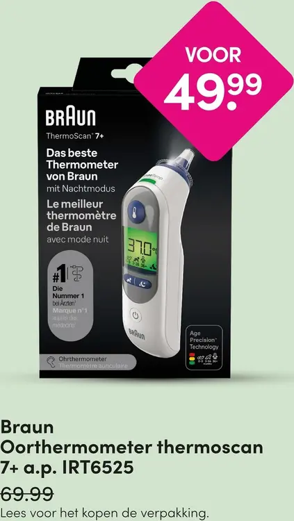 Aanbieding: Oorthermometer thermoscan 7+ a.p. IRT6525