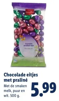 Aanbieding: Chocolade eitjes met praliné