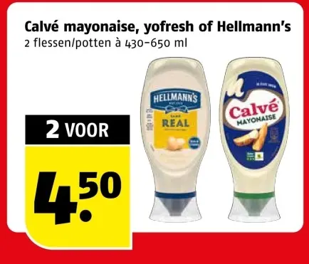 Aanbieding: Mayonaise, yofresh of Hellmann's