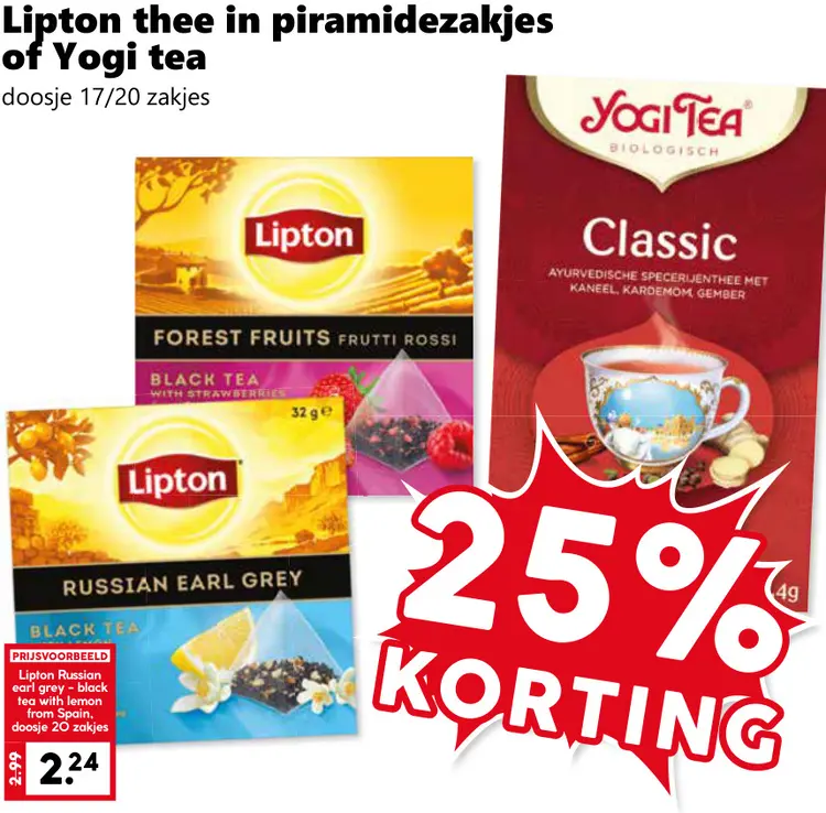 Aanbieding: Thee in piramidezakjes of Yogi tea