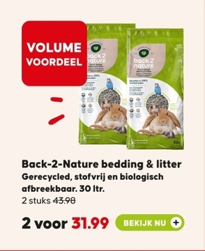 Aanbieding: Back-2-Nature bedding & litter