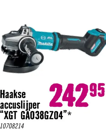 Aanbieding: Accu haakse slijper XGT GA038GZ04 **gratis accu**