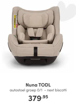 Aanbieding: Nuna TODL autostoel groep 0/1 - next biscotti